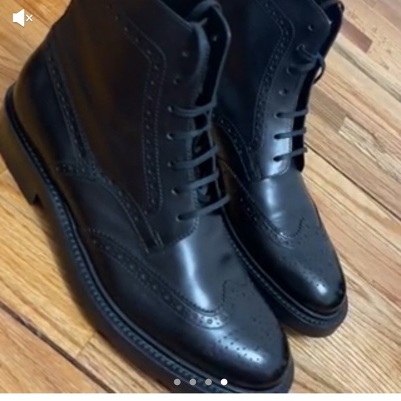 Saint Laurent Wingtip Oxford Lace Up Booties - Picture 4 of 10